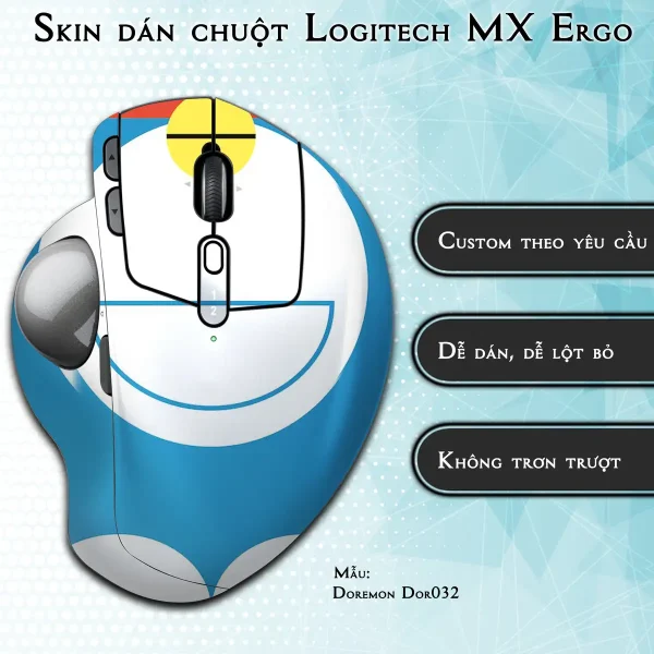 Skin dán chuột Logitech MX Ergo mẫu Doremon Dor032