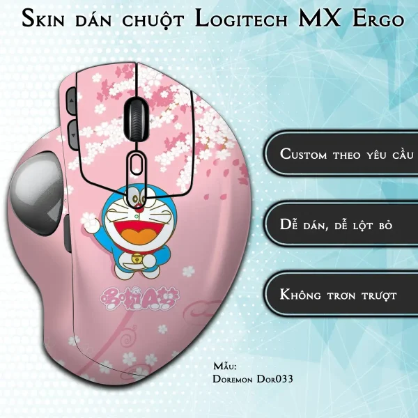 Skin dán chuột Logitech MX Ergo mẫu Doremon Dor033