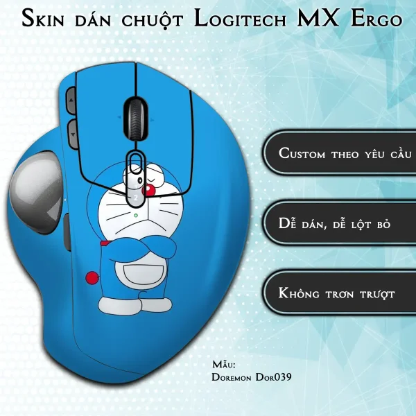 Skin dán chuột Logitech MX Ergo mẫu Doremon Dor039