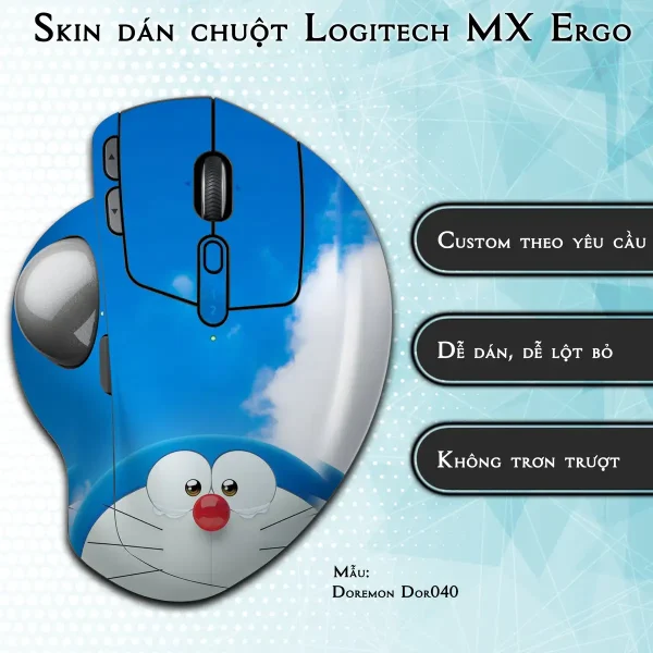 Skin dán chuột Logitech MX Ergo mẫu Doremon Dor040