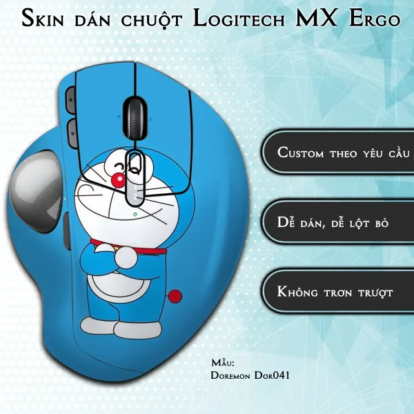 Skin dán chuột Logitech MX Ergo mẫu Doremon Dor041