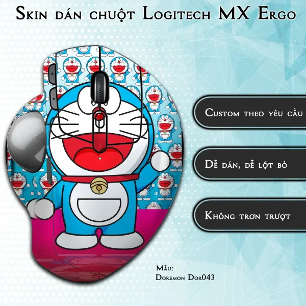 Skin dán chuột Logitech MX Ergo mẫu Doremon Dor043