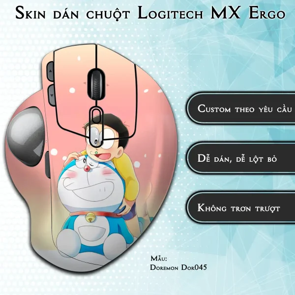 Skin dán chuột Logitech MX Ergo mẫu Doremon Dor045