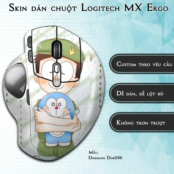 Skin dán chuột Logitech MX Ergo mẫu Doremon Dor046