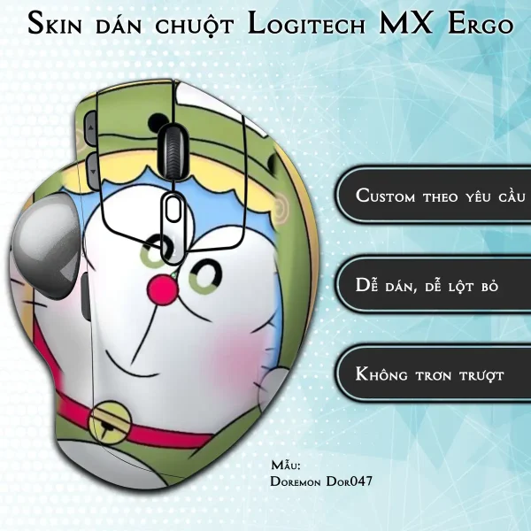 Skin dán chuột Logitech MX Ergo mẫu Doremon Dor047