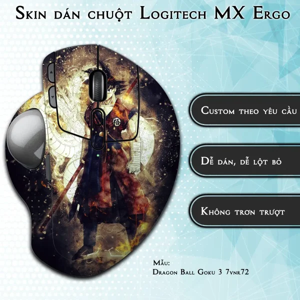 Skin dán chuột Logitech MX Ergo mẫu Dragon Ball Goku 3 7vnr72