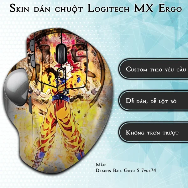 Skin dán chuột Logitech MX Ergo mẫu Dragon Ball Goku 5 7vnr74