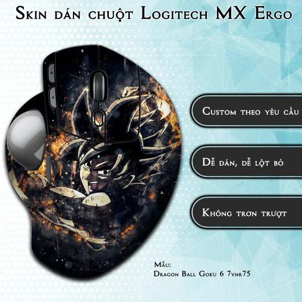 Skin dán chuột Logitech MX Ergo mẫu Dragon Ball Goku 6 7vnr75