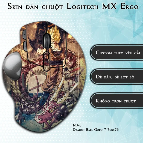 Skin dán chuột Logitech MX Ergo mẫu Dragon Ball Goku 7 7vnr76