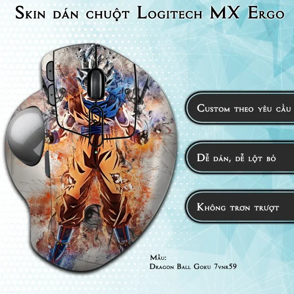 Skin dán chuột Logitech MX Ergo mẫu Dragon Ball Goku 7vnr59