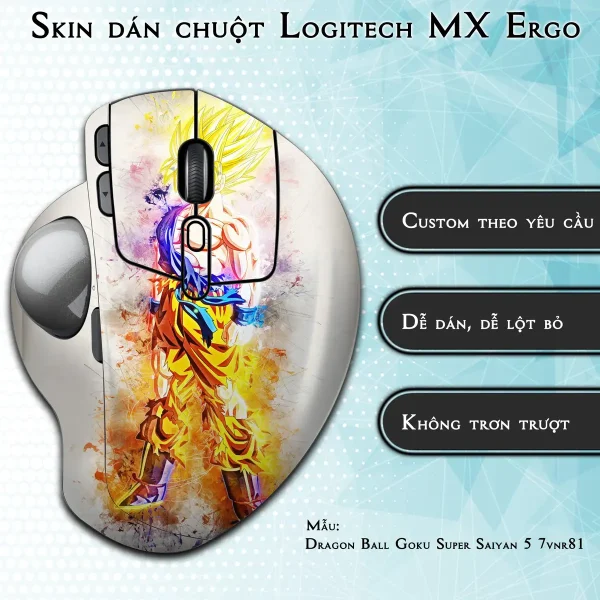 Skin dán chuột Logitech MX Ergo mẫu Dragon Ball Goku Super Saiyan 5 7vnr81