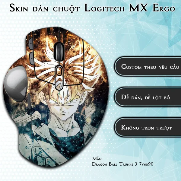 Skin dán chuột Logitech MX Ergo mẫu Dragon Ball Trunks 3 7vnr90