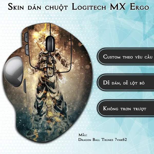 Skin dán chuột Logitech MX Ergo mẫu Dragon Ball Trunks 7vnr62