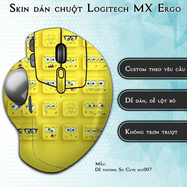 Skin dán chuột Logitech MX Ergo mẫu Dễ thương So Cute scu007