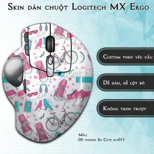 Skin dán chuột Logitech MX Ergo mẫu Dễ thương So Cute scu011