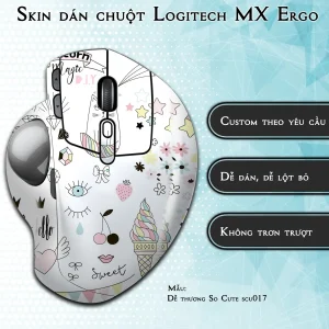 Skin dán chuột Logitech MX Ergo mẫu Dễ thương So Cute scu017