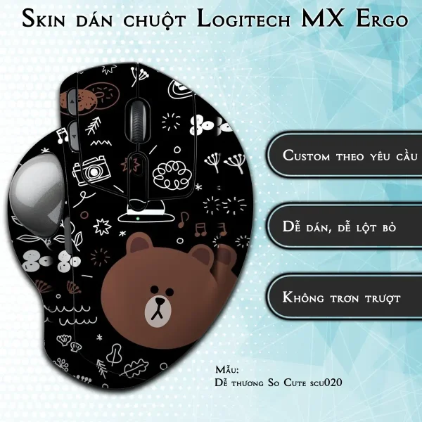 Skin dán chuột Logitech MX Ergo mẫu Dễ thương So Cute scu020