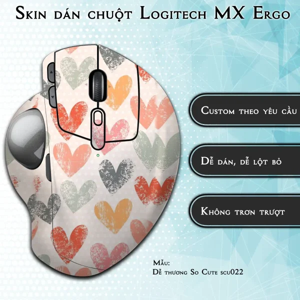 Skin dán chuột Logitech MX Ergo mẫu Dễ thương So Cute scu022