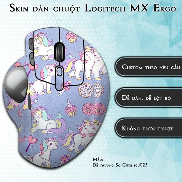 Skin dán chuột Logitech MX Ergo mẫu Dễ thương So Cute scu023