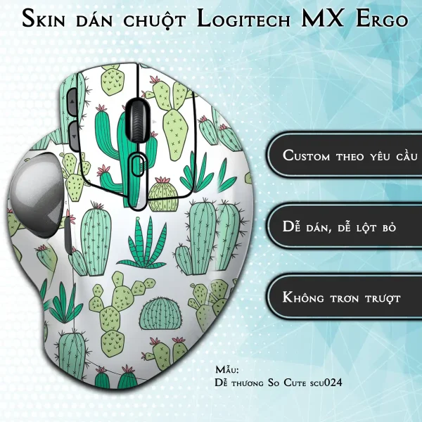 Skin dán chuột Logitech MX Ergo mẫu Dễ thương So Cute scu024