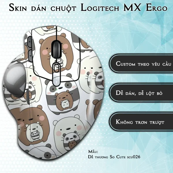 Skin dán chuột Logitech MX Ergo mẫu Dễ thương So Cute scu026