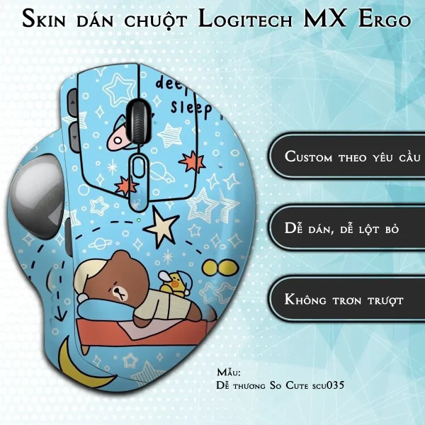 Skin dán chuột Logitech MX Ergo mẫu Dễ thương So Cute scu035