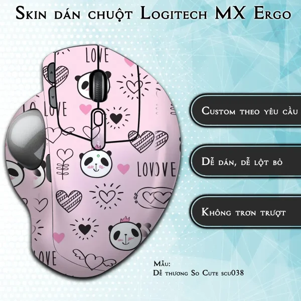 Skin dán chuột Logitech MX Ergo mẫu Dễ thương So Cute scu038