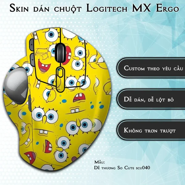 Skin dán chuột Logitech MX Ergo mẫu Dễ thương So Cute scu040