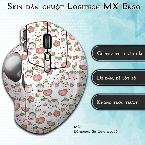 Skin dán chuột Logitech MX Ergo mẫu Dễ thương So Cute scu056