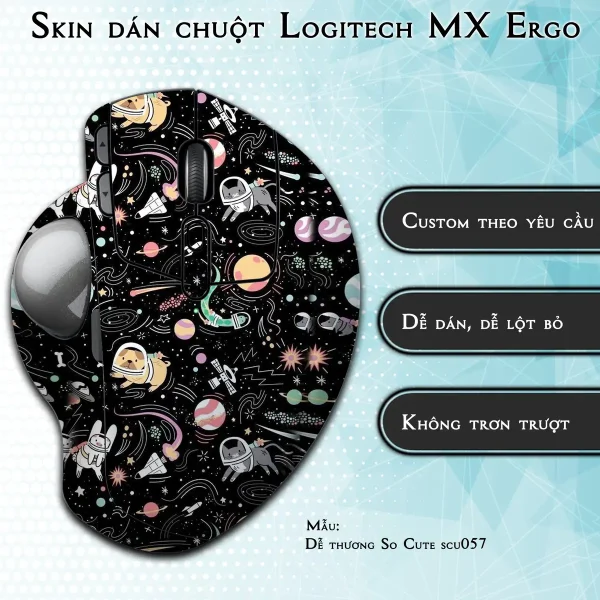 Skin dán chuột Logitech MX Ergo mẫu Dễ thương So Cute scu057