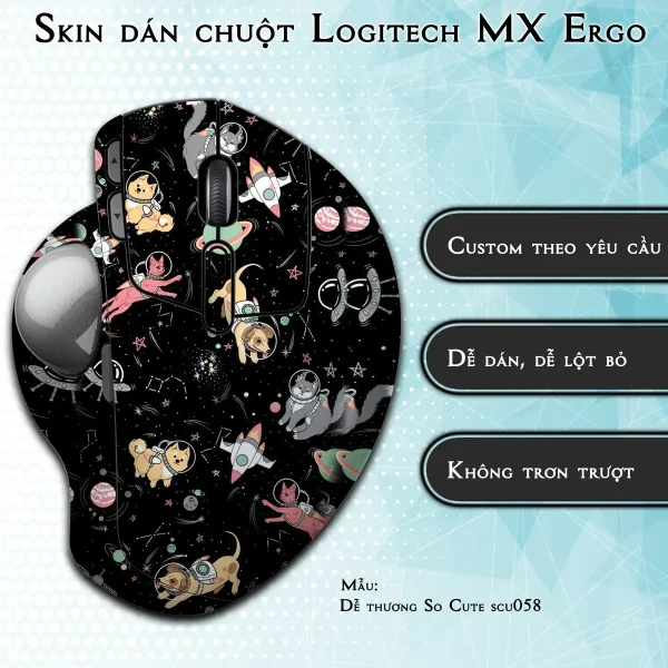 Skin dán chuột Logitech MX Ergo mẫu Dễ thương So Cute scu058