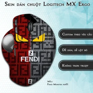 Skin dán chuột Logitech MX Ergo mẫu Fendi Monster fen01