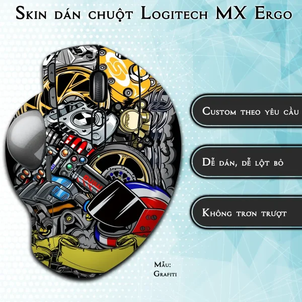 Skin dán chuột Logitech MX Ergo mẫu Grafiti