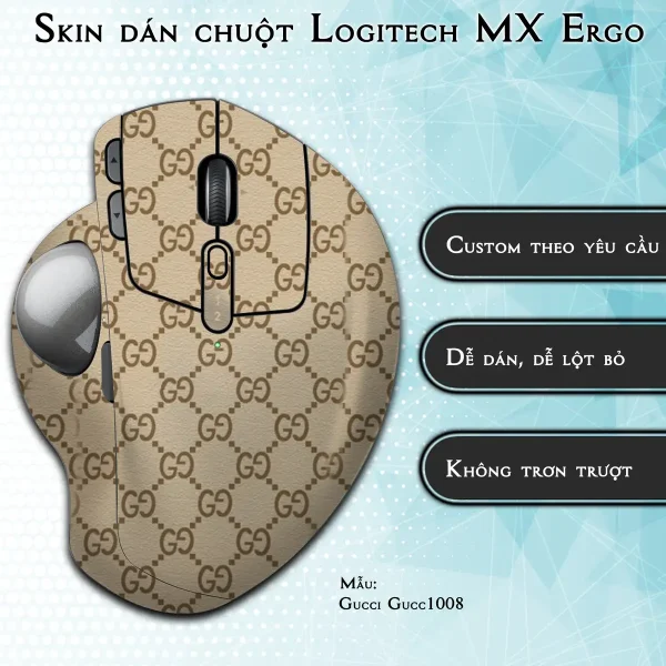 Skin dán chuột Logitech MX Ergo mẫu Gucci Gucc1008