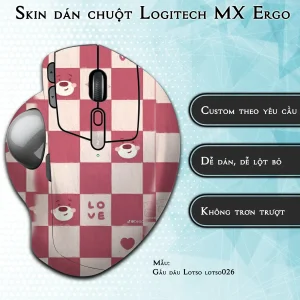 Skin dán chuột Logitech MX Ergo mẫu Gấu dâu Lotso lotso026