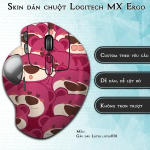 Skin dán chuột Logitech MX Ergo mẫu Gấu dâu Lotso lotso036