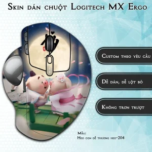 Skin dán chuột Logitech MX Ergo mẫu Heo con dễ thương heo-204