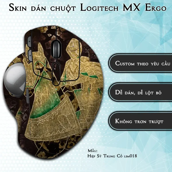 Skin dán chuột Logitech MX Ergo mẫu Hiệp Sỹ Trung Cổ lsm018