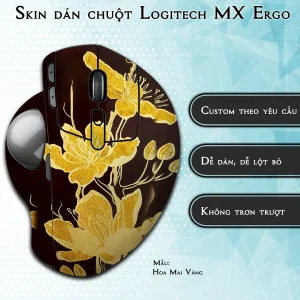 Skin dán chuột Logitech MX Ergo mẫu Hoa Mai Vàng
