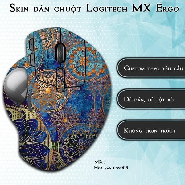 Skin dán chuột Logitech MX Ergo mẫu Hoa văn hov003