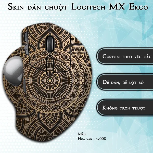 Skin dán chuột Logitech MX Ergo mẫu Hoa văn hov008