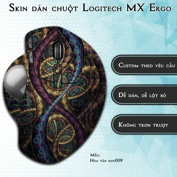 Skin dán chuột Logitech MX Ergo mẫu Hoa văn hov009
