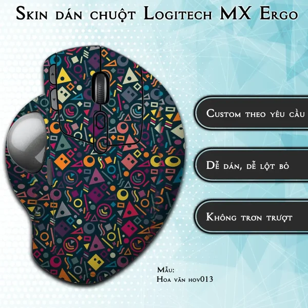 Skin dán chuột Logitech MX Ergo mẫu Hoa văn hov013