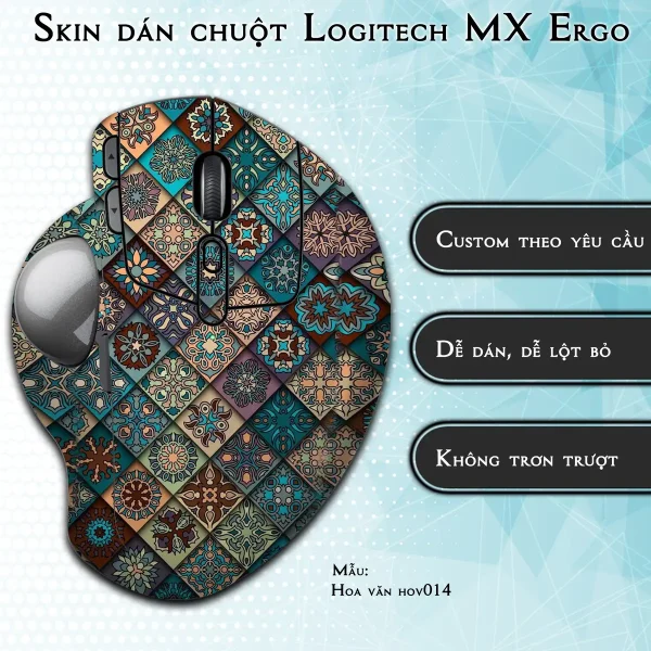 Skin dán chuột Logitech MX Ergo mẫu Hoa văn hov014