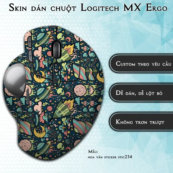 Skin dán chuột Logitech MX Ergo mẫu hoa văn sticker stic234