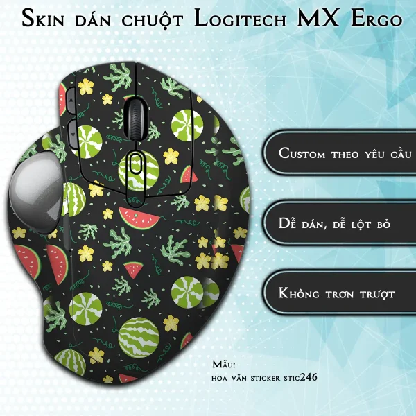 Skin dán chuột Logitech MX Ergo mẫu hoa văn sticker stic246