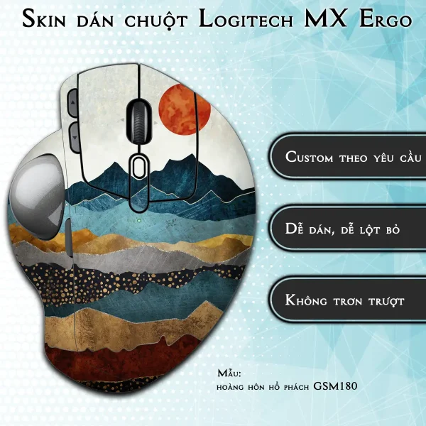 Skin dán chuột Logitech MX Ergo mẫu hoàng hôn hổ phách GSM180