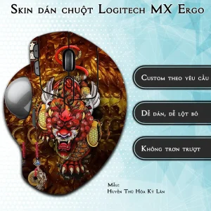 Skin dán chuột Logitech MX Ergo mẫu Huyền Thú Hỏa Kỳ Lân