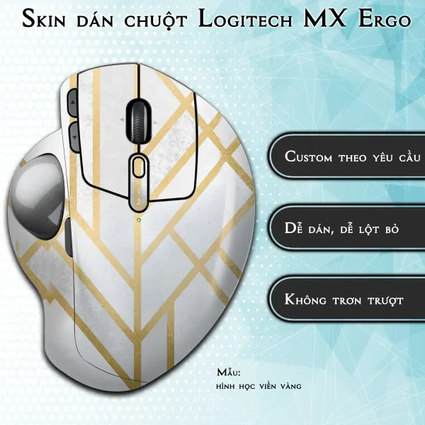 Skin dán chuột Logitech MX Ergo mẫu hình học viền vàng