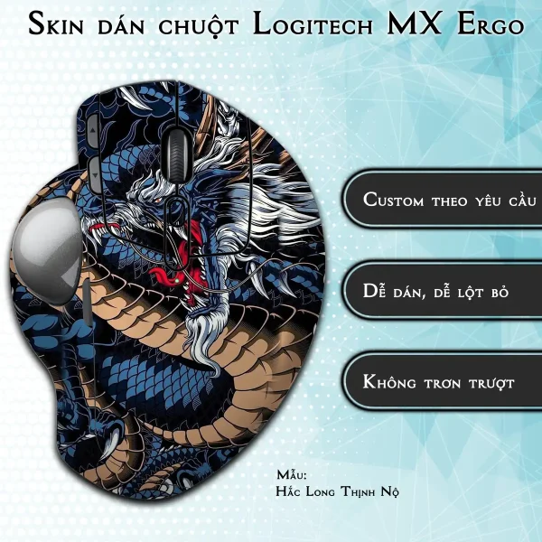 Skin dán chuột Logitech MX Ergo mẫu Hắc Long Thịnh Nộ